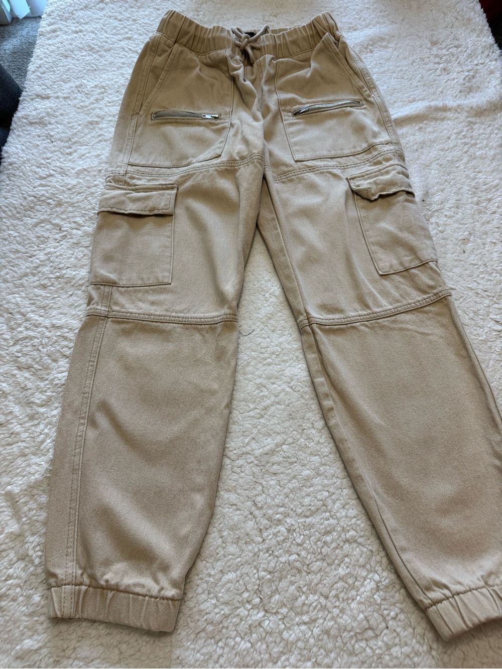 Forever 21 Beige/Tan Cargo Jogger Pants